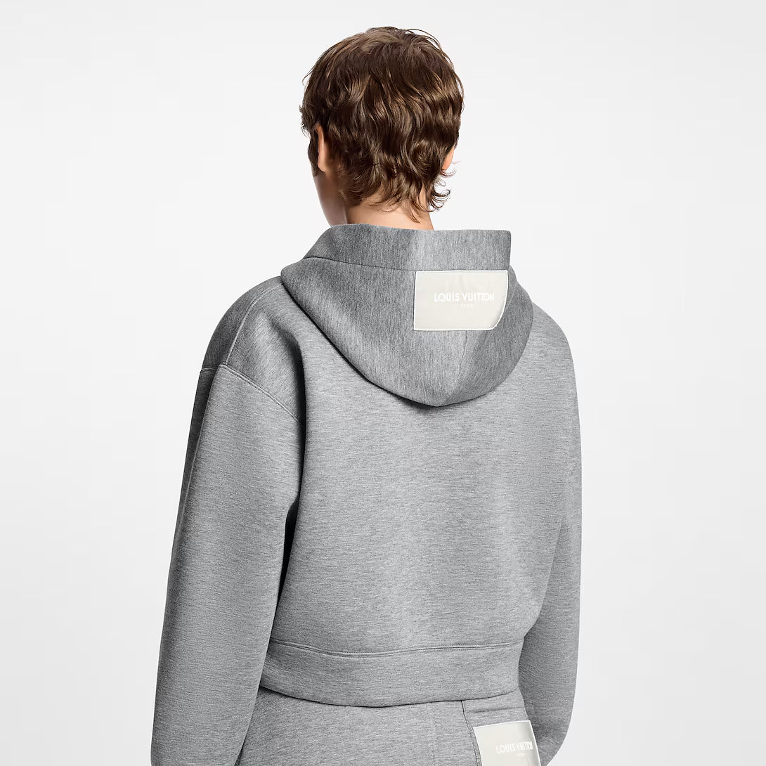 Cropped Monogram Scarf Hoodie