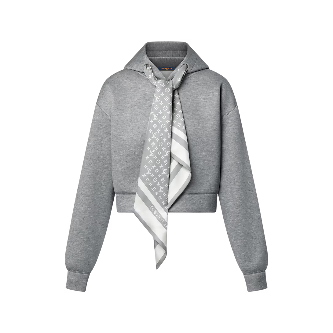 Cropped Monogram Scarf Hoodie