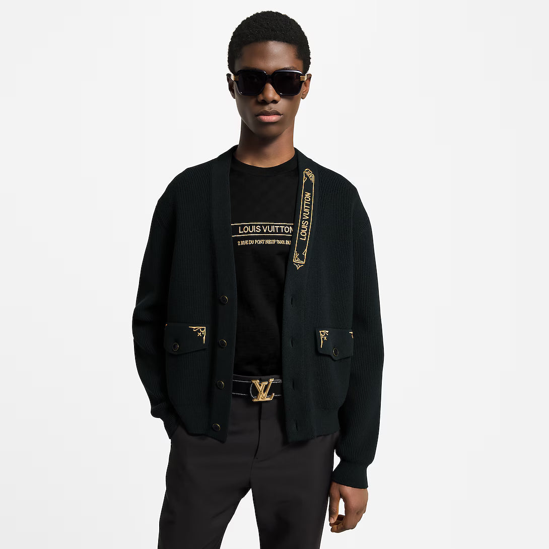 Embroidered Signature Cardigan