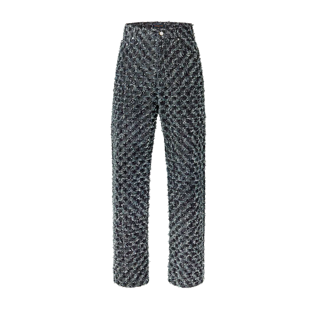 Flocked Monogram Denim Skate Pants