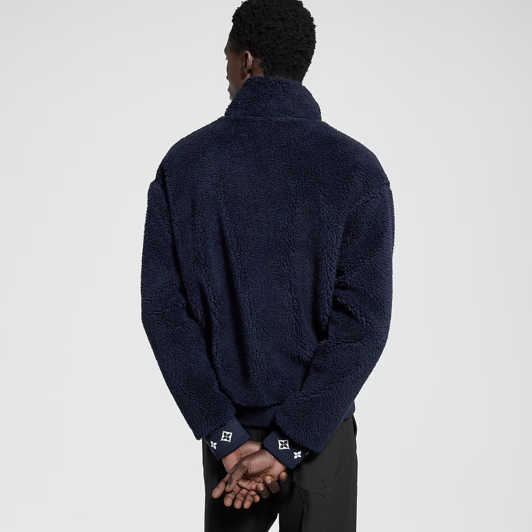 Leather Patch Fleece Blouson