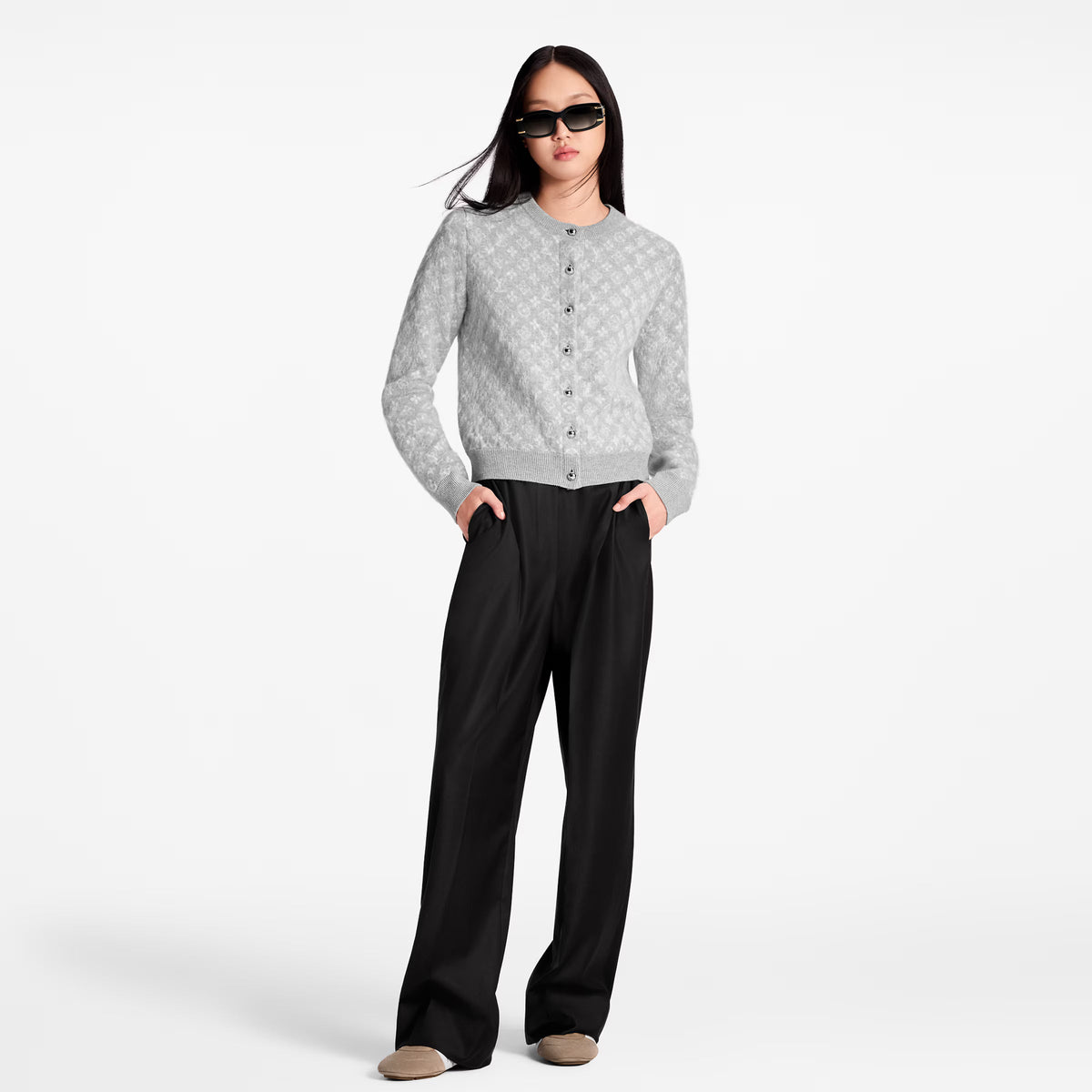Monogram Brushed Knit Cardigan