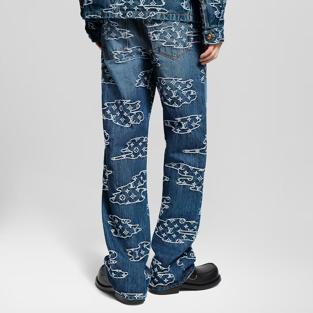 Monogram Denim Skate Pants