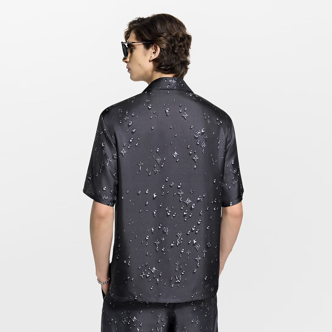 Monogram Short-Sleeved Silk Shirt