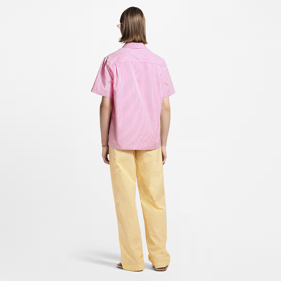 Monogram Striped Short-Sleeved Shirt