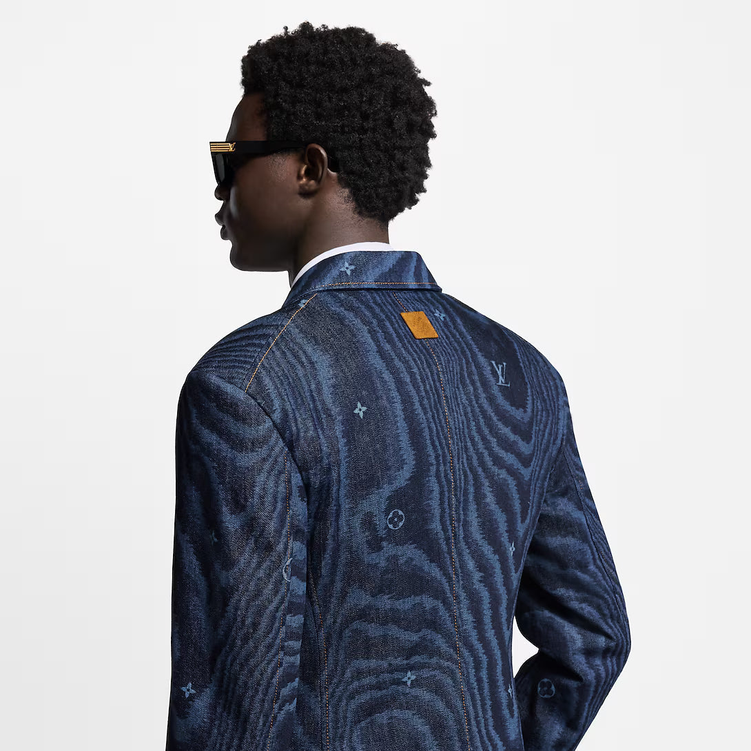 Tailored Double-Breasted Denim Jacket