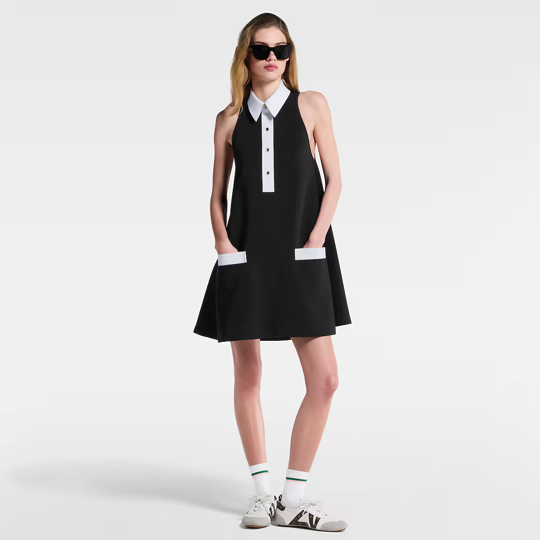 Technical Gabardine Polo Dress