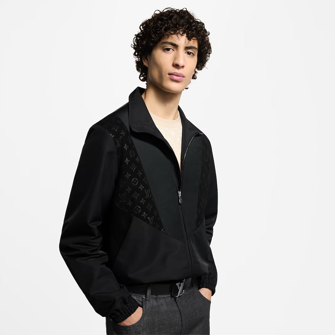 Leather Mix Track Top