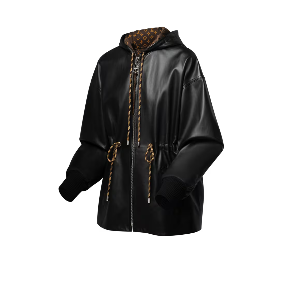 Leather Peplum Parka