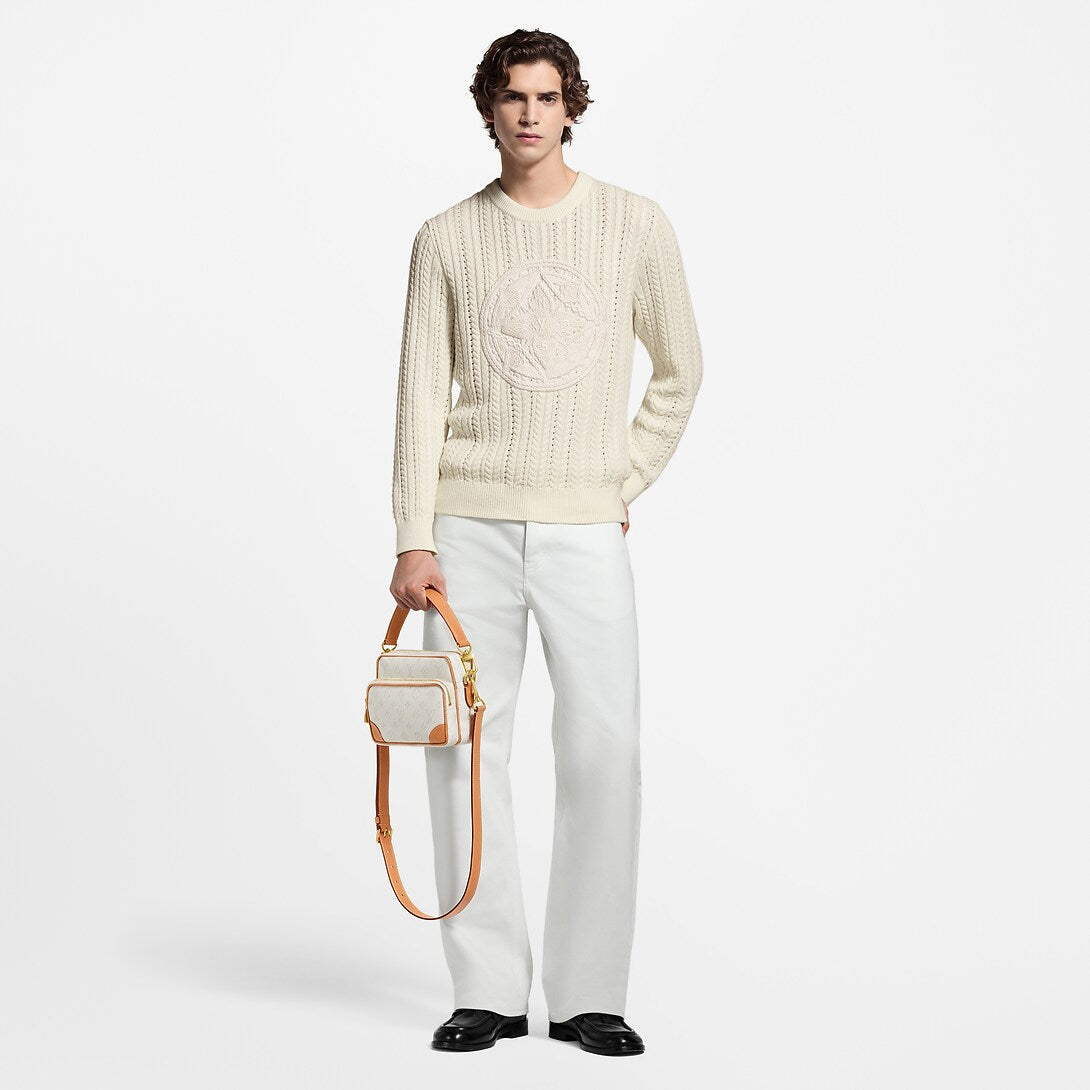 Long-Sleeved Cable-Knit Crewneck