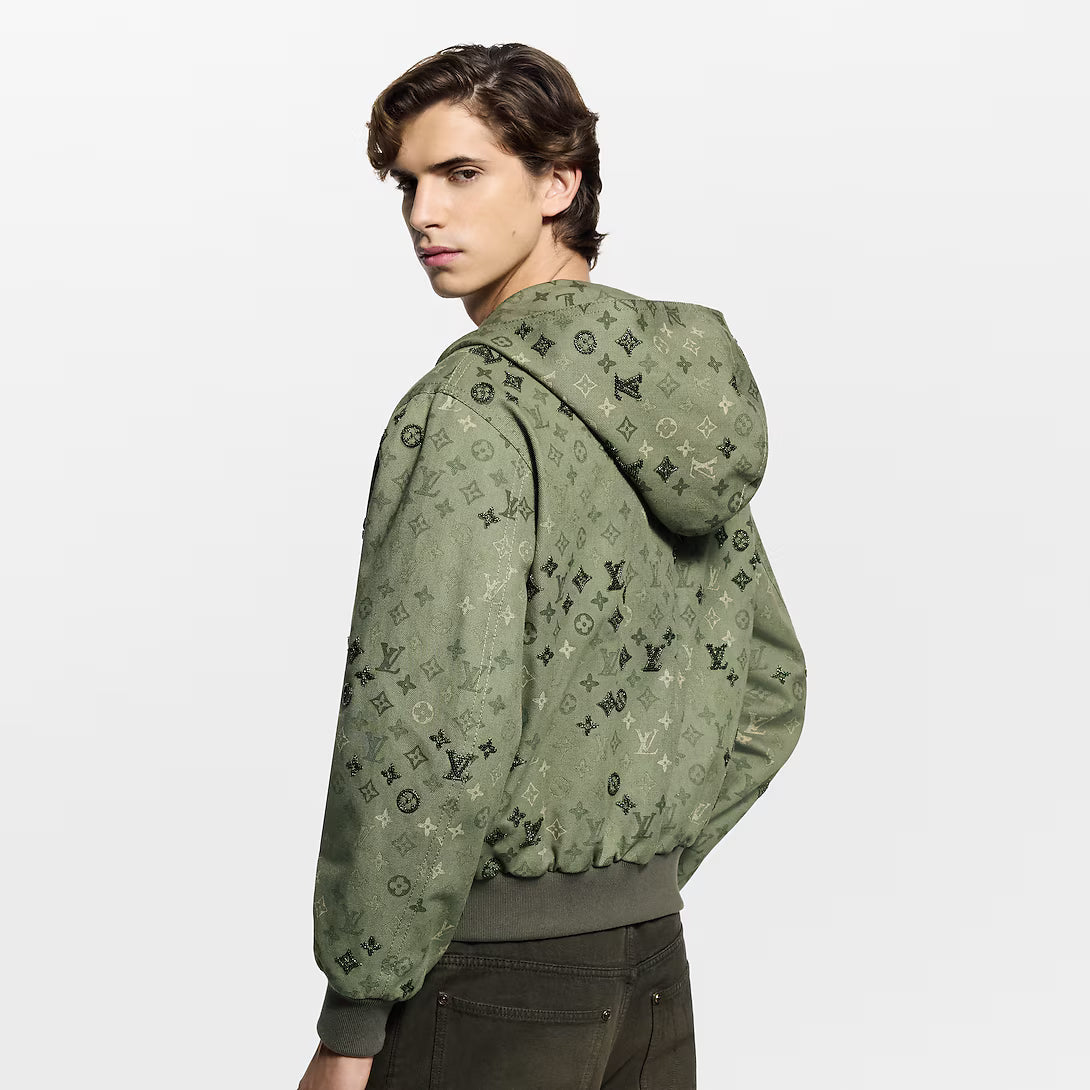 Monogram Embellished Hooded Blouson