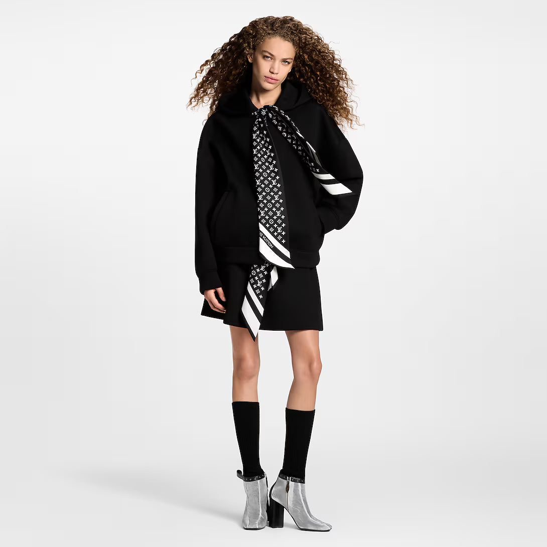 Cropped Monogram Scarf Hoodie