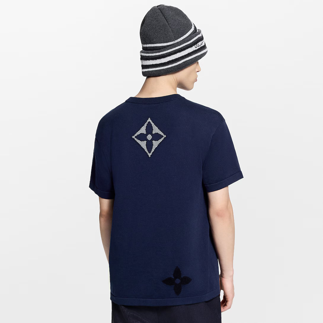 Monogram Short-Sleeved Knitted Crewneck