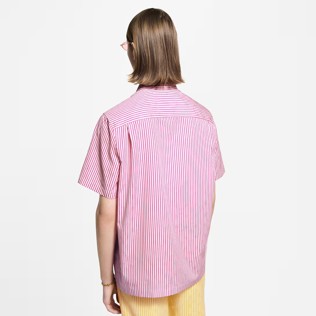 Monogram Striped Short-Sleeved Shirt