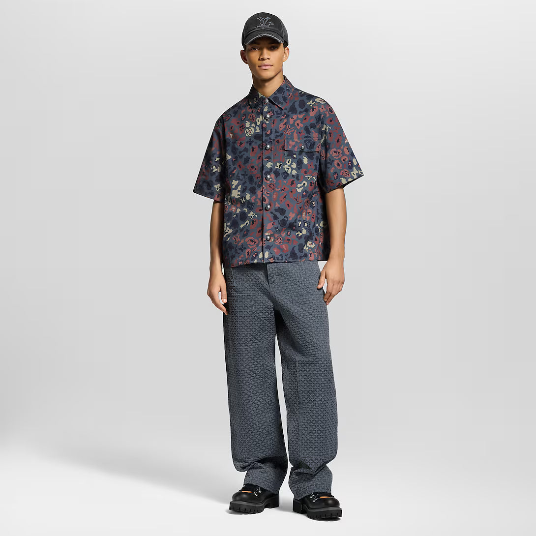 Printed Short-Sleeved Workwear Shirt
